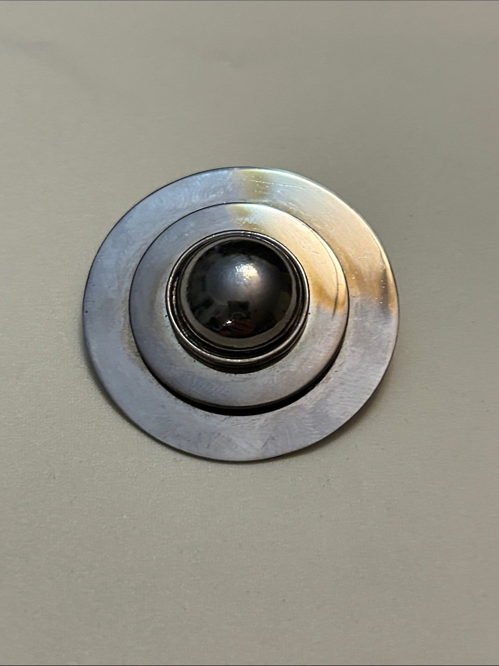 Silver Metal Round Centerpiece Brooche
